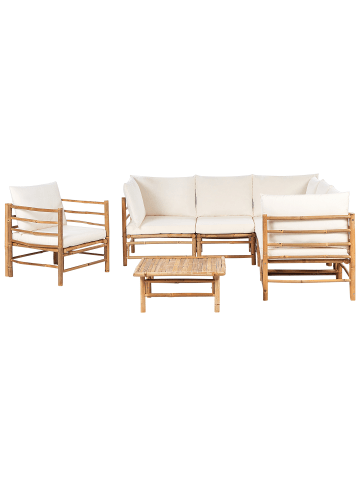 Beliani 7-tlg Lounge Set CERRETO in Braun/Weiß