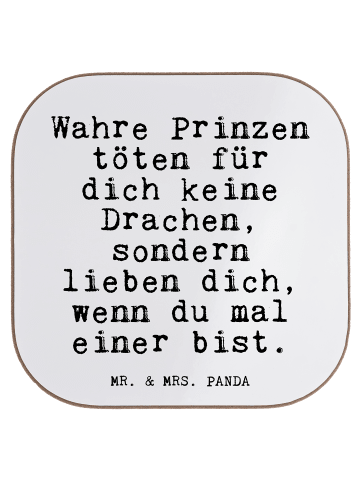 Mr. & Mrs. Panda Untersetzer Wahre Prinzen töten für... mit Spruch in Weiß