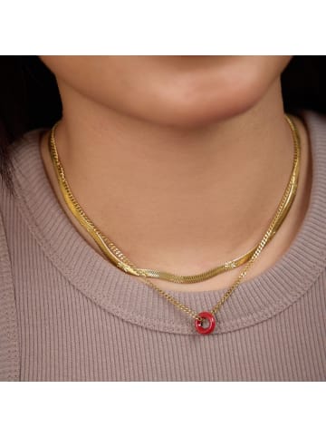 Noelani Kette mit Anhänger Edelstahl, IP gold, Epoxy in Gold