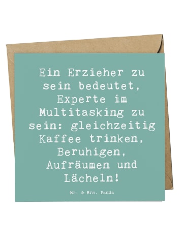 Mr. & Mrs. Panda Glückwunschkarte Spruch Multitasking Erzieher m... in Meeresbrise