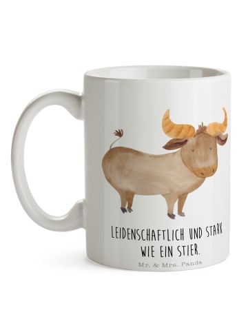 Mr. & Mrs. Panda Tasse Sternzeichen Stier mit Spruch in Weiß