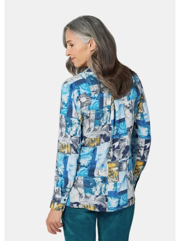 GOLDNER Kurzgröße:  Hemdbluse mit Druck in grau / gemustert