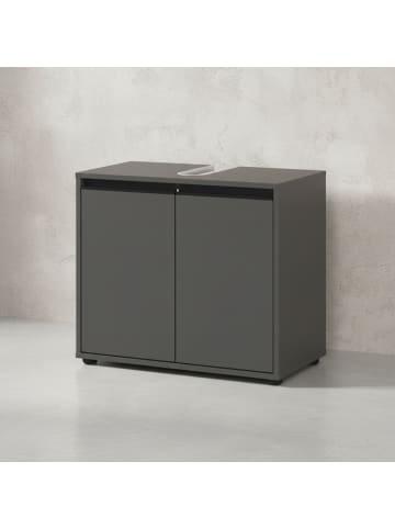 KADIMA DESIGN Badmöbel Set 3-tlg. Waschbeckunterschrank, Badschrank in Graphit