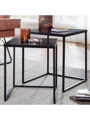 KADIMA DESIGN 2er Set Beistelltische, Industriestil, Stahlkonstruktion, Anti-Rutsch