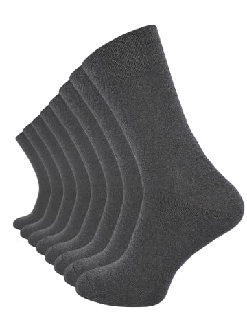 Cotton Prime® Baumwoll Socken ohne Gummibund 8 Paar in Anthrazit