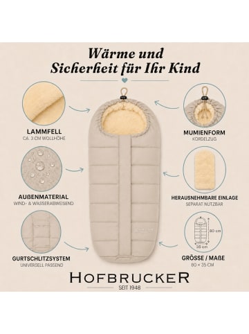 Hofbrucker Lammfell-Fußsäckchen Leni für Babyschale und Kinderwagen in Beige