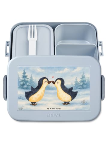 Mr. & Mrs. Panda Bento Box Pinguin Liebe Design ohne Spruch in Blau Pastell