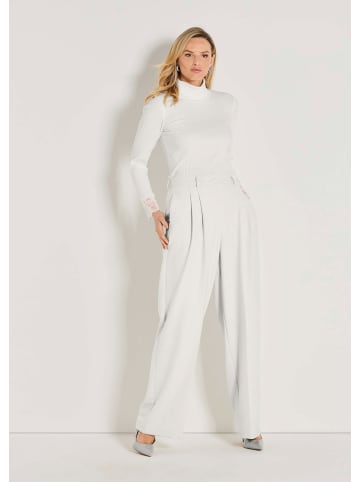 MADELEINE Weite Bundfaltenhose mit Formbund in wollweiß / melange