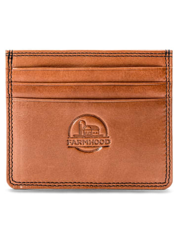 Farmhood Memphis Kreditkartenetui RFID Schutz Leder 10 cm in camel