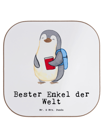 Mr. & Mrs. Panda Untersetzer Pinguin Bester Enkel der Welt mit S... in Weiß