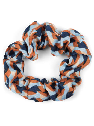 styleBREAKER Scrunchie Haargummi in Orange-Blau-Rost