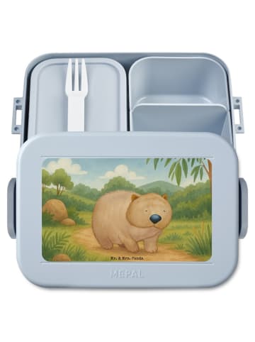 Mr. & Mrs. Panda Snackbox Wombat Design ohne Spruch in Blau Pastell