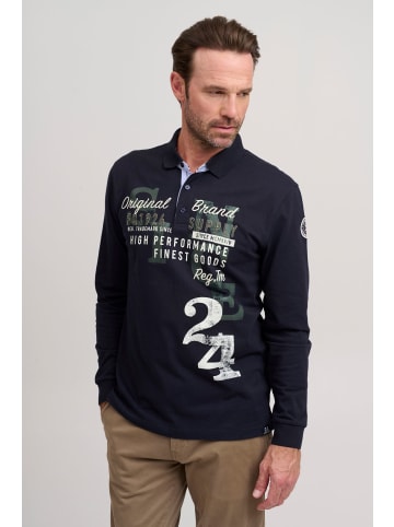 FQ1924 Langarm-Poloshirt FQRagnvald in Blau