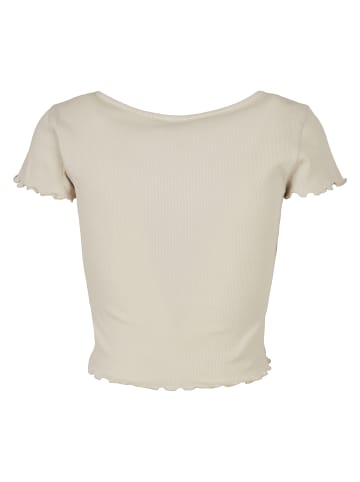 Urban Classics Urban Classics Damen Ladies Cropped Button Up Rib Tee in softseagrass