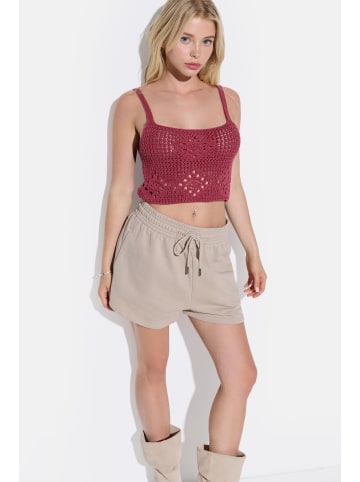 NO MATTER WHAT Crop Top in Bordeaux