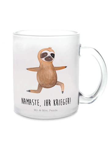 Mr. & Mrs. Panda Kaffeetasse Faultier Yoga mit Spruch in Transparent
