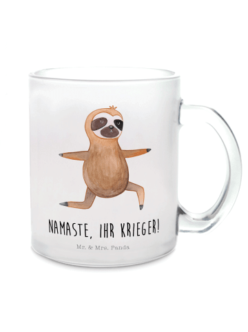 Mr. & Mrs. Panda Teetasse Faultier Yoga mit Spruch in Transparent