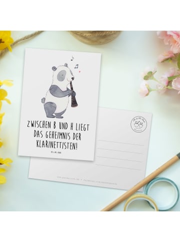 Mr. & Mrs. Panda Wanddeko Klarinette Geheimnis mit Spruch in Weiß