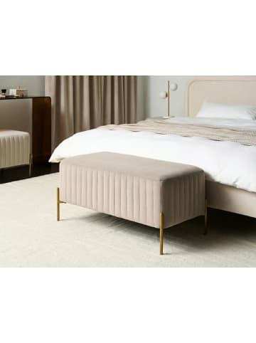 Beliani Bettbank UTAH in Beige/Gold - (W) 91 x (H) 43 x (L) 47 cm