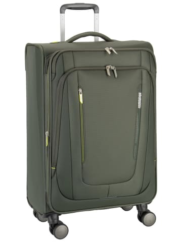 American Tourister Trolley Wanderlite Spinner M Exp in Dark Khaki