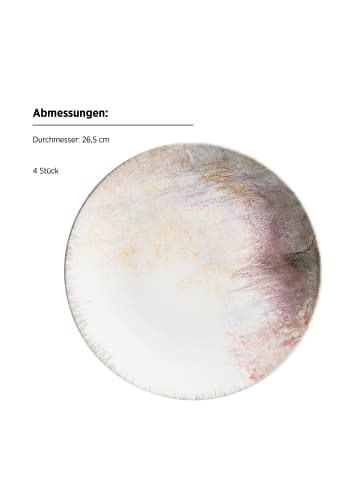 Mäser Speiseteller-Set, Steinzeug Aquarellia in Weiß, Lila