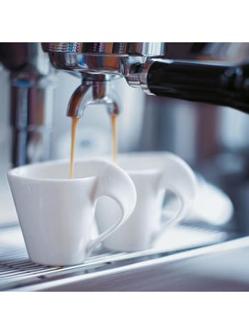 Villeroy & Boch 6er Set Espressotassen mit Unterteller NewWave Caffè 80 ml weiß in weiß