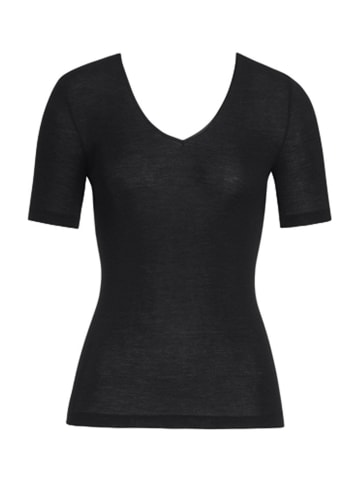 Hanro T-Shirt Woolen Silk Kurzarm in Schwarz