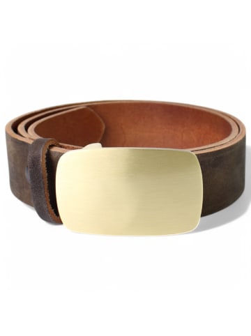 FRONHOFER Trachtengürtel Messing in Braun