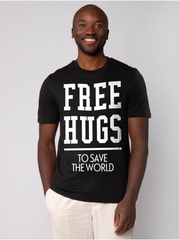 wat? Apparel T-Shirt Free hugs to save the world in Schwarz