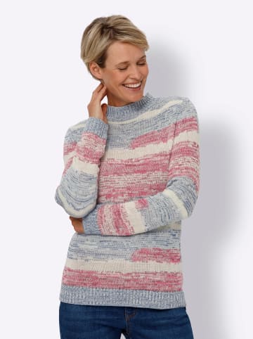 Sieh an! Stehkragenpullover in champagner-malve-gemustert