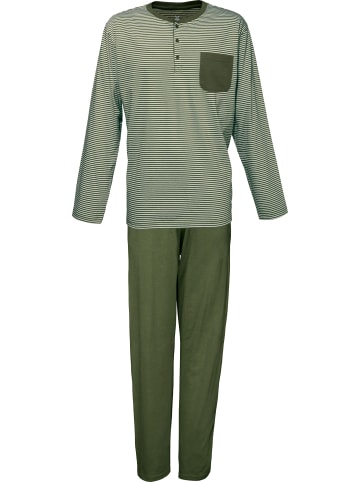 Erwin Müller Single-Jersey Schlafanzug in olivgrün