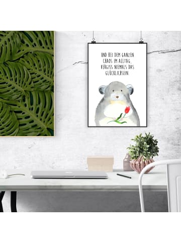 Mr. & Mrs. Panda Bild Chinchilla Blume Motiv mit Spruch in Weiß