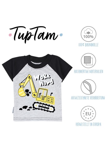 TupTam Baby Kurzarm T-Shirt 5er Set in blau/grau