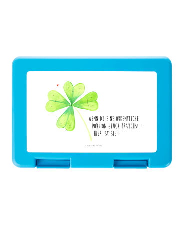 Mr. & Mrs. Panda Bento Box Blume Kleeblatt mit Spruch in Weiß