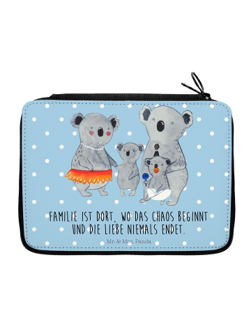 Mr. & Mrs. Panda Federmappe Koala Familie mit Spruch in Blau Pastell