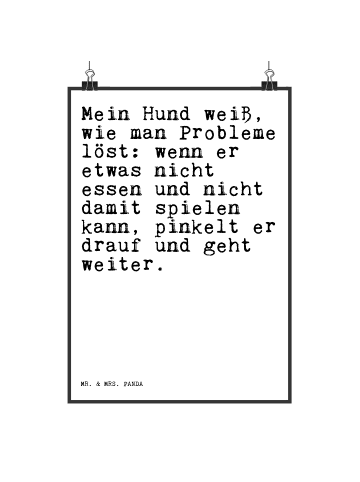 Mr. & Mrs. Panda Poster Mein Hund weiß, wie... mit Spruch in Weiß