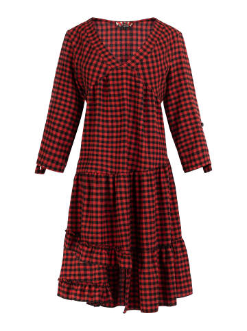 myMo ROCKS Damen Midikleid in Schwarz Rot