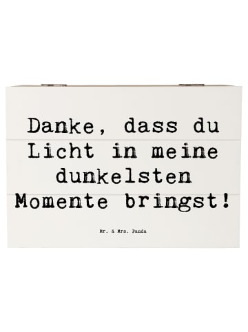 Mr. & Mrs. Panda Holzkiste Spruch Herztherapeut Licht mit Spruch in Weiß