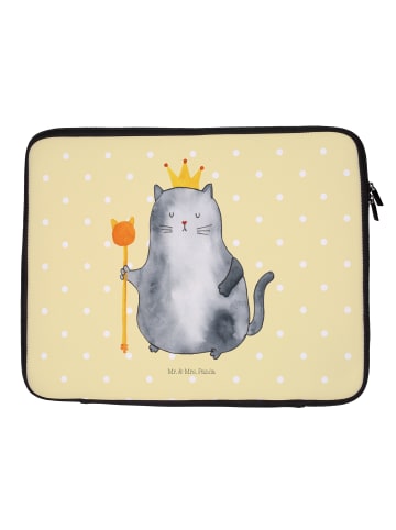 Mr. & Mrs. Panda Notebooktasche Katze König ohne Spruch in Gelb Pastell