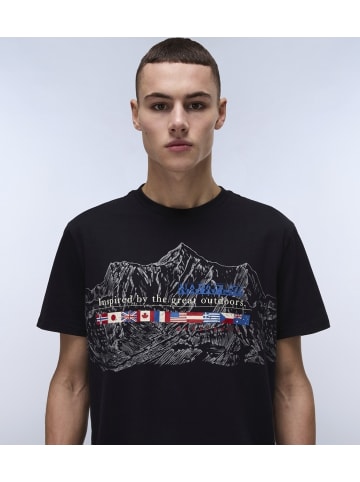 Napapijri T-Shirt "S-Turin 1" in Schwarz