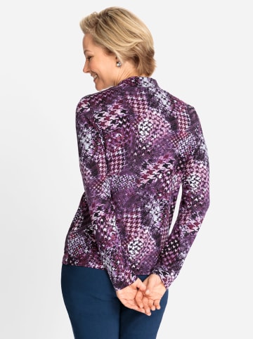 WITT WEIDEN Shirt in bordeaux-steingrau-bedruckt