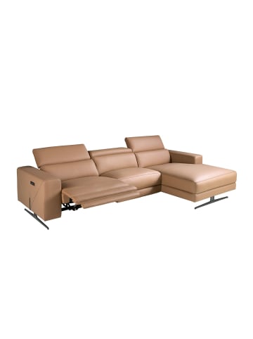 Angel Cerdá Relax-Sofa Chaiselongue rechts aus braunem Rindsleder