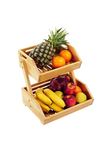 relaxdays Obst Etagere in Natur - (B)30 x (H)29 x (T)25 cm