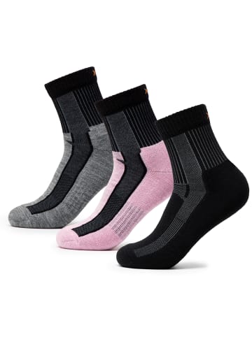 Occulto 3er Pack Wandersocken Makalu in Schwarz/Grau/Pink