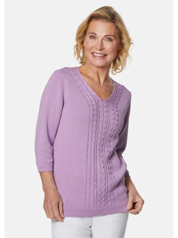 GOLDNER Kurzgröße:  V-Pullover Superweicher V-Pullover in Leichtstrick in violett