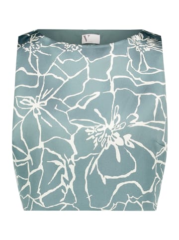 Vera Mont Corsagentop mit Jacquard in Petrol/Cream