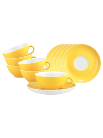 Seltmann Weiden 6er Set Teetassen mit Untertassen Liberty Pure Colors in 140 ml in Yellow Glow