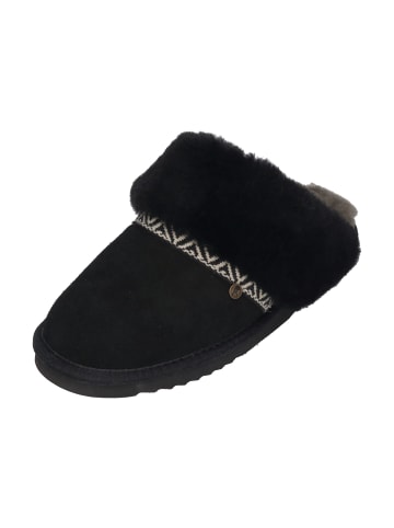 Warmbat Hausschuhe FLURRY SUEDE TAPE in schwarz