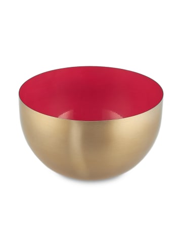 relaxdays 3 x Salatschüssel in Rot/ Gold - Ø 15 cm