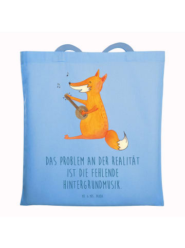 Mr. & Mrs. Panda Tragetasche Fuchs Gitarre mit Spruch in Sky Blue